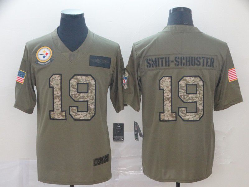 Men Pittsburgh Steelers #19 Smith-schoster Nike 2019 Olive Camo Salute to Service Limited NFL Jerseys